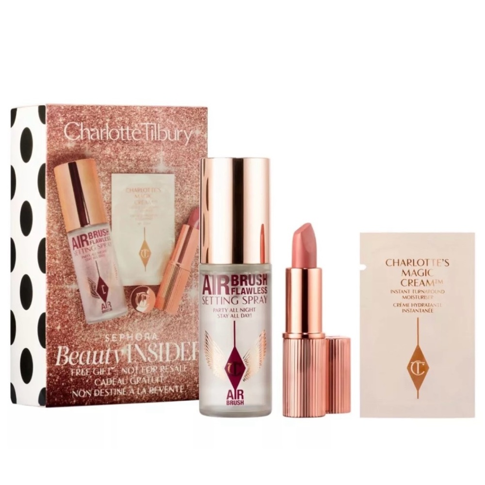 Charlotte Tilbury Airbrush Flawless Setting Spray and Lipstick Set - Pink